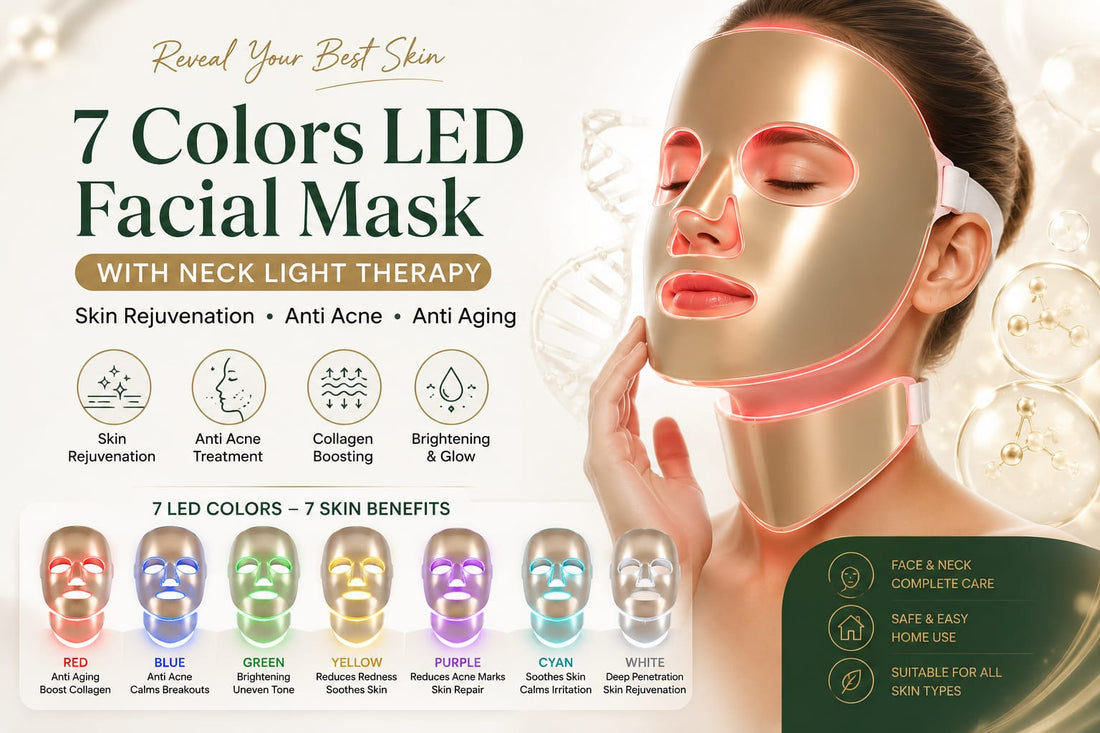 7 Colors LED Facial Mask Pakistan | LED Light Therapy for Acne, Anti-Aging & Skin Rejuvenation