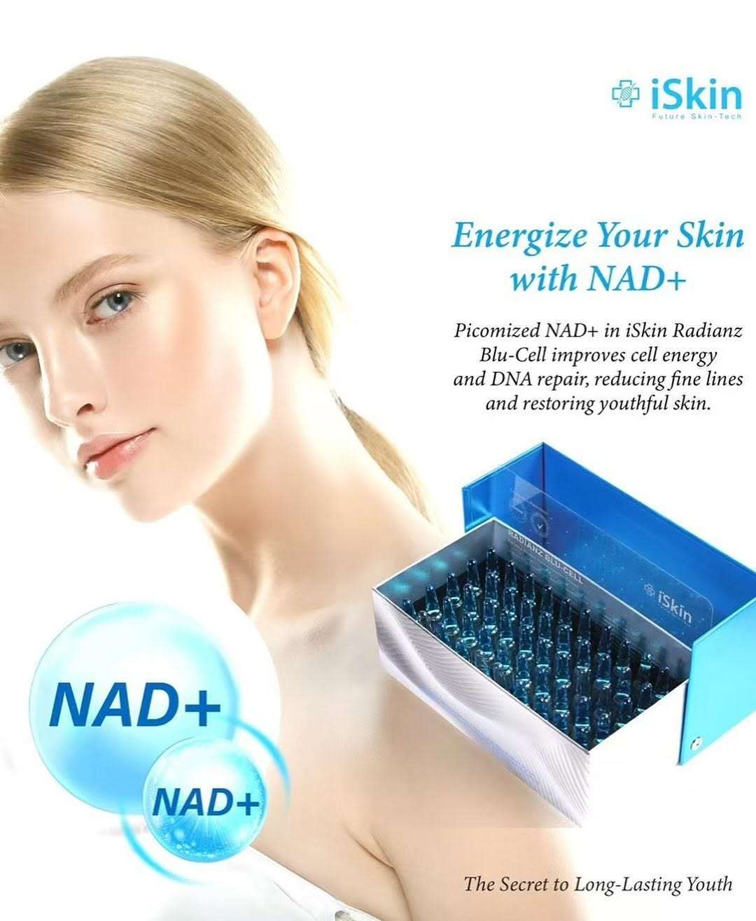 iSkin Radianz Blu Cell NAD+ Glutathione Injection | Advanced Skin Whitening & Rejuvenation