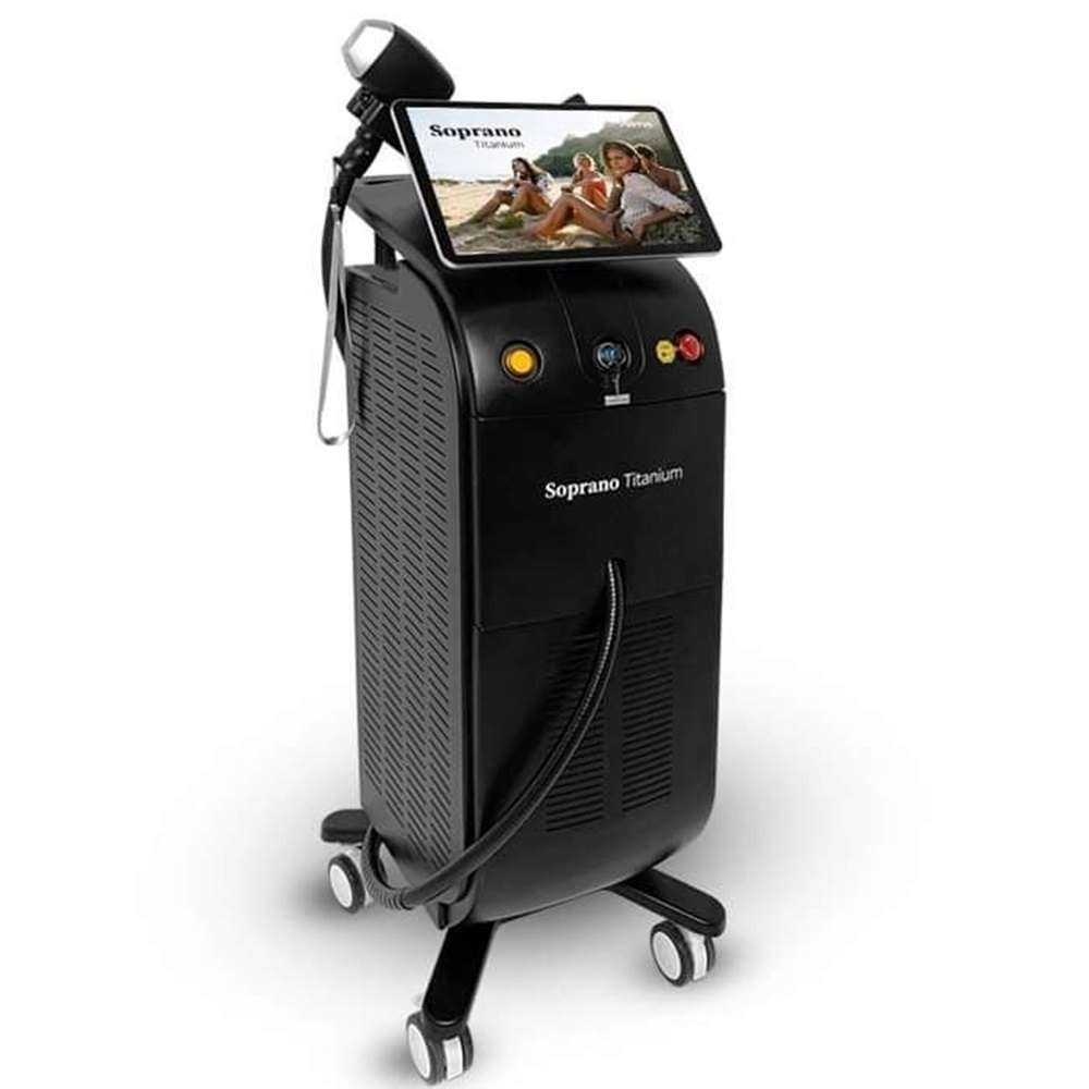 Soprano Titanium: Advanced 1600W Laser Hair Removal System  Metal Body | Metal Handle | Germon Laser Bar